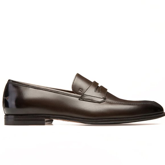 Bashwood Handmade Black Strap Style Leather Loafers